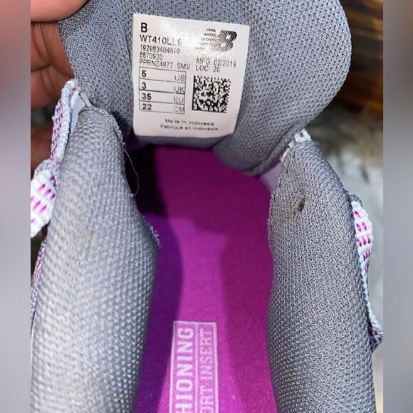 New Balance Womens 410 V6 WT410LL6 Gray/Purple Running Shoes Sneakers Sz 5B/35EU - Picture 6 of 10